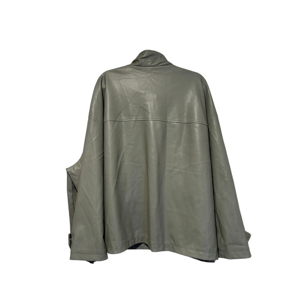ASOS Design Curve Green Faux Leather Jacket US 18 - Picture 9 of 9
